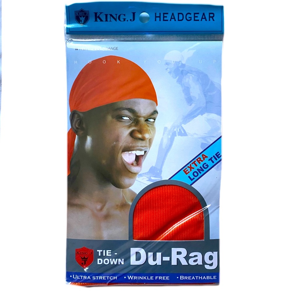 Extra Long Tie-Down Durag Orange